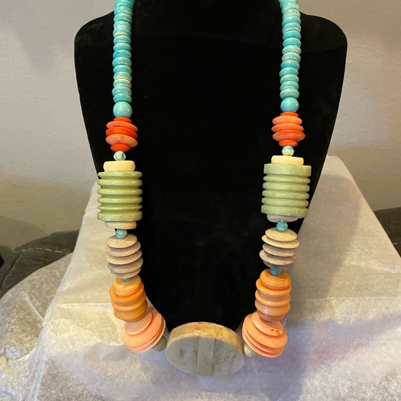 Vintage Boho Wood Necklace "Spring Boughs" - Picture 3 of 4